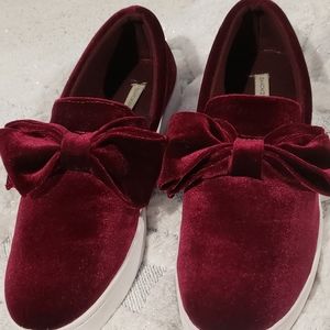 Velour Bow Sneakers